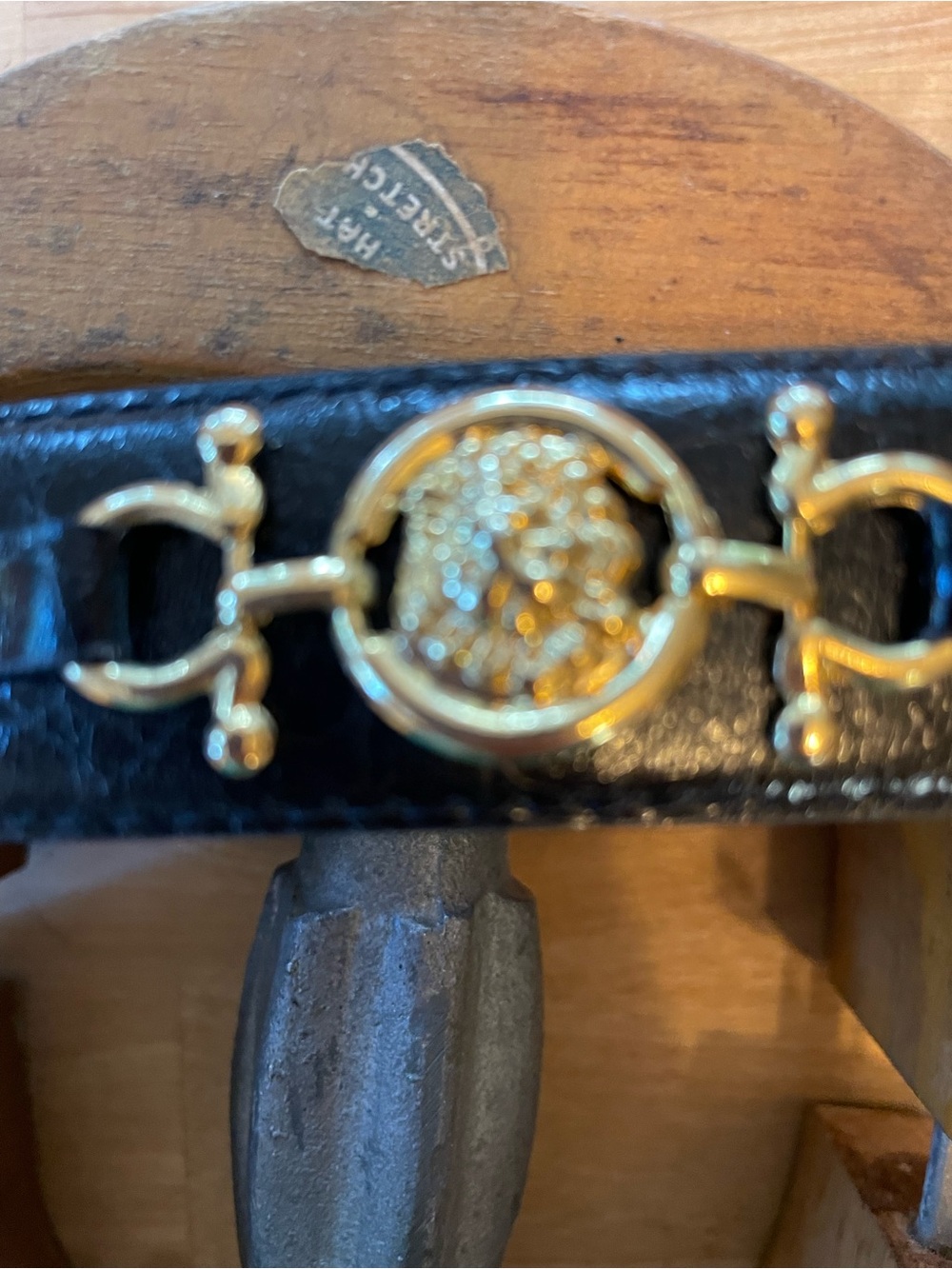 Black Leather Belt with Gold Lion Emblem Made in Italy 38 in - Picture 7 of 7